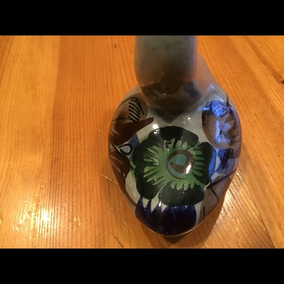 VINTAGE TONALA SWAN MEXICO SIGNED HANDPAINTED FLORAL - Picture 6 of 7